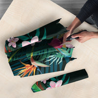 Hawaii Hummingbird Tropical Flowers Umbrella Dark Green LT01 - Polynesian Pride