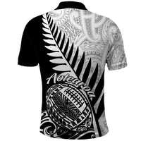 New Zealand Silver Fern Rugby Polo Shirt Aotearoa Maori Black Version LT01 - Polynesian Pride
