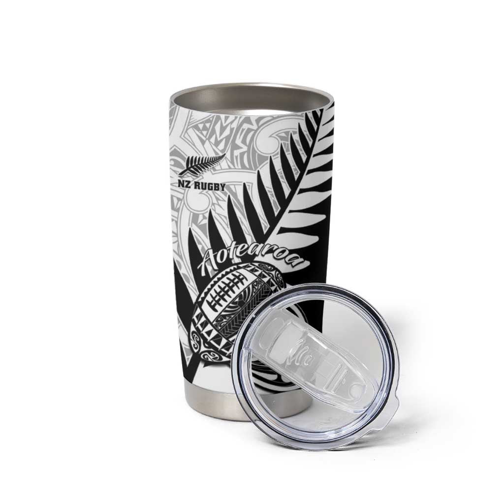 New Zealand Silver Fern Rugby Tumbler Cup Aotearoa Maori Black Version LT01 - Polynesian Pride