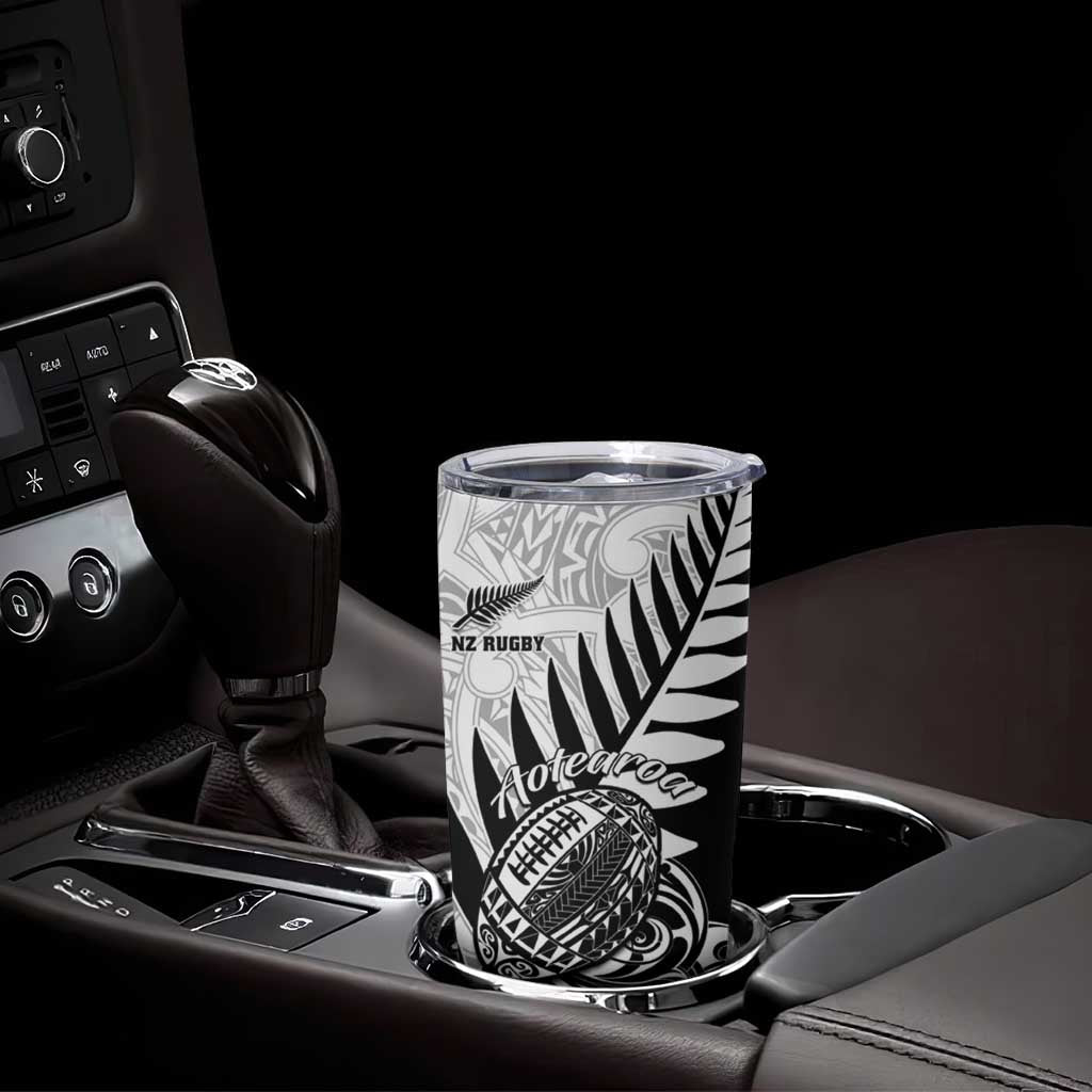 New Zealand Silver Fern Rugby Tumbler Cup Aotearoa Maori Black Version LT01 - Polynesian Pride