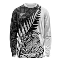 New Zealand Silver Fern Rugby Long Sleeve Shirt Aotearoa Maori White Version LT01