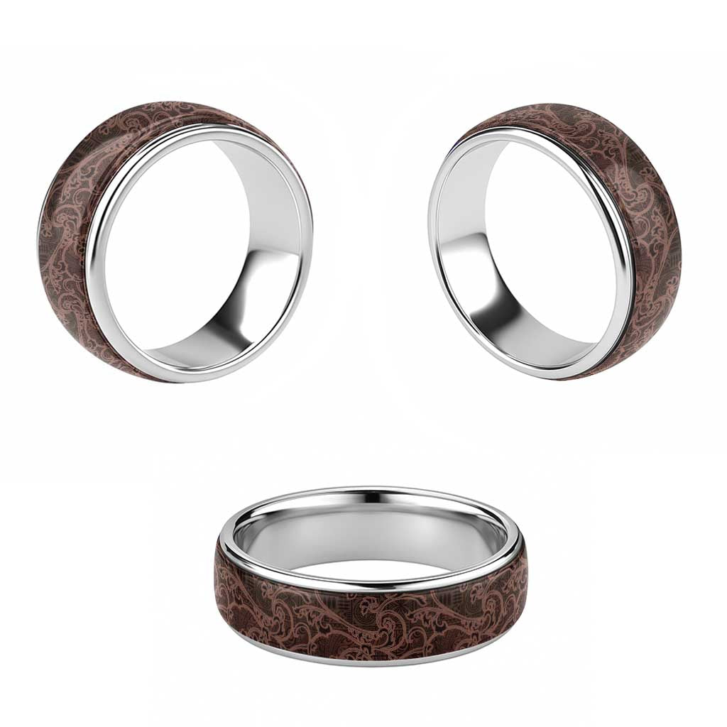 Bula Fiji Masi Classic Ring Fijian Tapa Vintage Dark Brown Version - Polynesian Pride