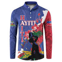Personalised Haiti Le Marron Inconnu Button Sweatshirt Dashiki Mix Polynesian Pattern