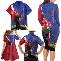 Personalised Haiti Le Marron Inconnu Family Matching Long Sleeve Bodycon Dress and Hawaiian Shirt Dashiki Mix Polynesian Pattern LT01 - Polynesian Pride