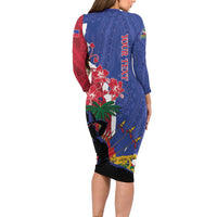 Personalised Haiti Le Marron Inconnu Family Matching Long Sleeve Bodycon Dress and Hawaiian Shirt Dashiki Mix Polynesian Pattern LT01 - Polynesian Pride