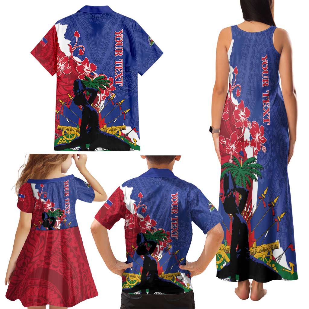 Personalised Haiti Le Marron Inconnu Family Matching Tank Maxi Dress and Hawaiian Shirt Dashiki Mix Polynesian Pattern LT01 - Polynesian Pride