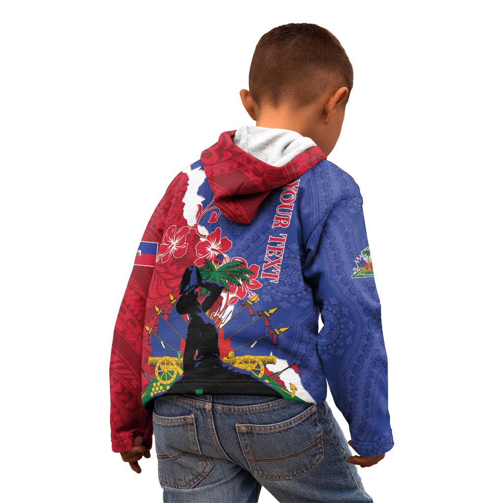 Personalised Haiti Le Marron Inconnu Kid Hoodie Dashiki Mix Polynesian Pattern