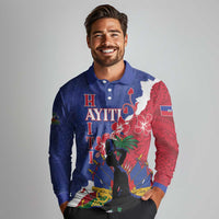 Personalised Haiti Le Marron Inconnu Long Sleeve Polo Shirt Dashiki Mix Polynesian Pattern LT01 - Polynesian Pride