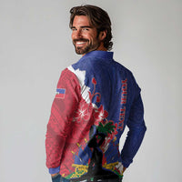 Personalised Haiti Le Marron Inconnu Long Sleeve Polo Shirt Dashiki Mix Polynesian Pattern LT01 - Polynesian Pride