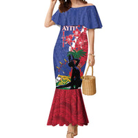 Personalised Haiti Le Marron Inconnu Mermaid Dress Dashiki Mix Polynesian Pattern LT01 Women Blue - Polynesian Pride