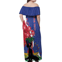 Personalised Haiti Le Marron Inconnu Off Shoulder Maxi Dress Dashiki Mix Polynesian Pattern LT01 - Polynesian Pride