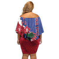 Personalised Haiti Le Marron Inconnu Off Shoulder Short Dress Dashiki Mix Polynesian Pattern LT01 - Polynesian Pride