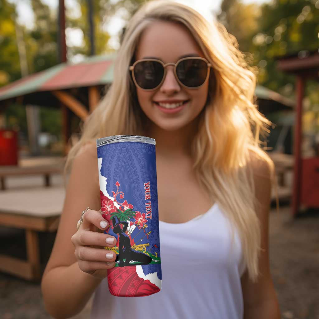 Personalised Haiti Le Marron Inconnu Skinny Tumbler Dashiki Mix Polynesian Pattern