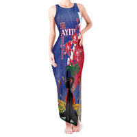Personalised Haiti Le Marron Inconnu Tank Maxi Dress Dashiki Mix Polynesian Pattern LT01 Women Blue - Polynesian Pride
