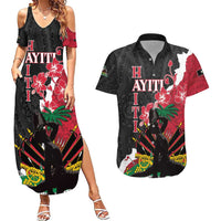 Personalised Ayiti Neg Marron Couples Matching Summer Maxi Dress and Hawaiian Shirt Dashiki Mix Polynesian Pattern LT01 Black - Polynesian Pride