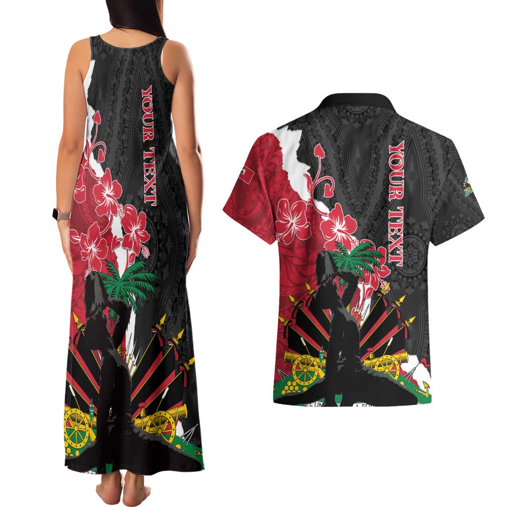 Personalised Ayiti Neg Marron Couples Matching Tank Maxi Dress and Hawaiian Shirt Dashiki Mix Polynesian Pattern LT01 - Polynesian Pride