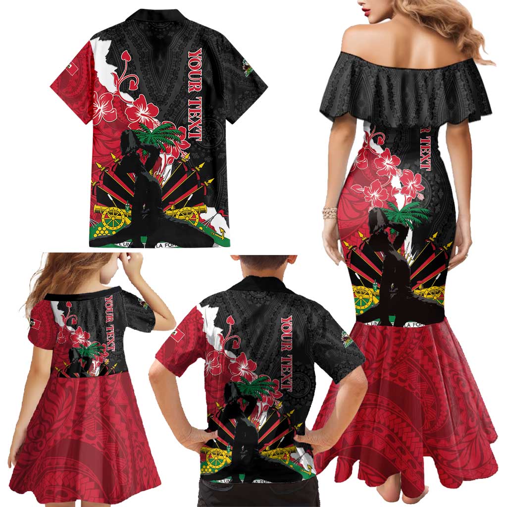 Personalised Ayiti Neg Marron Family Matching Mermaid Dress and Hawaiian Shirt Dashiki Mix Polynesian Pattern LT01 - Polynesian Pride