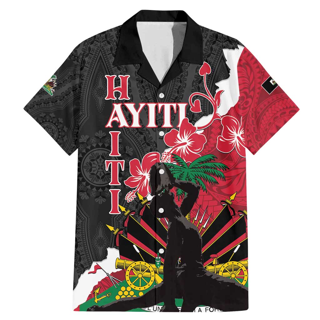 Personalised Ayiti Neg Marron Family Matching Mermaid Dress and Hawaiian Shirt Dashiki Mix Polynesian Pattern LT01 Dad's Shirt - Short Sleeve Black - Polynesian Pride
