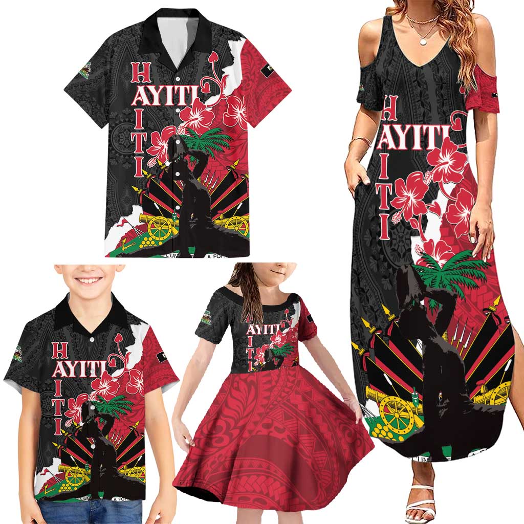 Personalised Ayiti Neg Marron Family Matching Summer Maxi Dress and Hawaiian Shirt Dashiki Mix Polynesian Pattern LT01 - Polynesian Pride