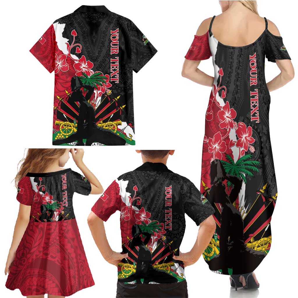 Personalised Ayiti Neg Marron Family Matching Summer Maxi Dress and Hawaiian Shirt Dashiki Mix Polynesian Pattern LT01 - Polynesian Pride