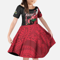 Personalised Ayiti Neg Marron Family Matching Tank Maxi Dress and Hawaiian Shirt Dashiki Mix Polynesian Pattern LT01 Daughter's Dress Black - Polynesian Pride