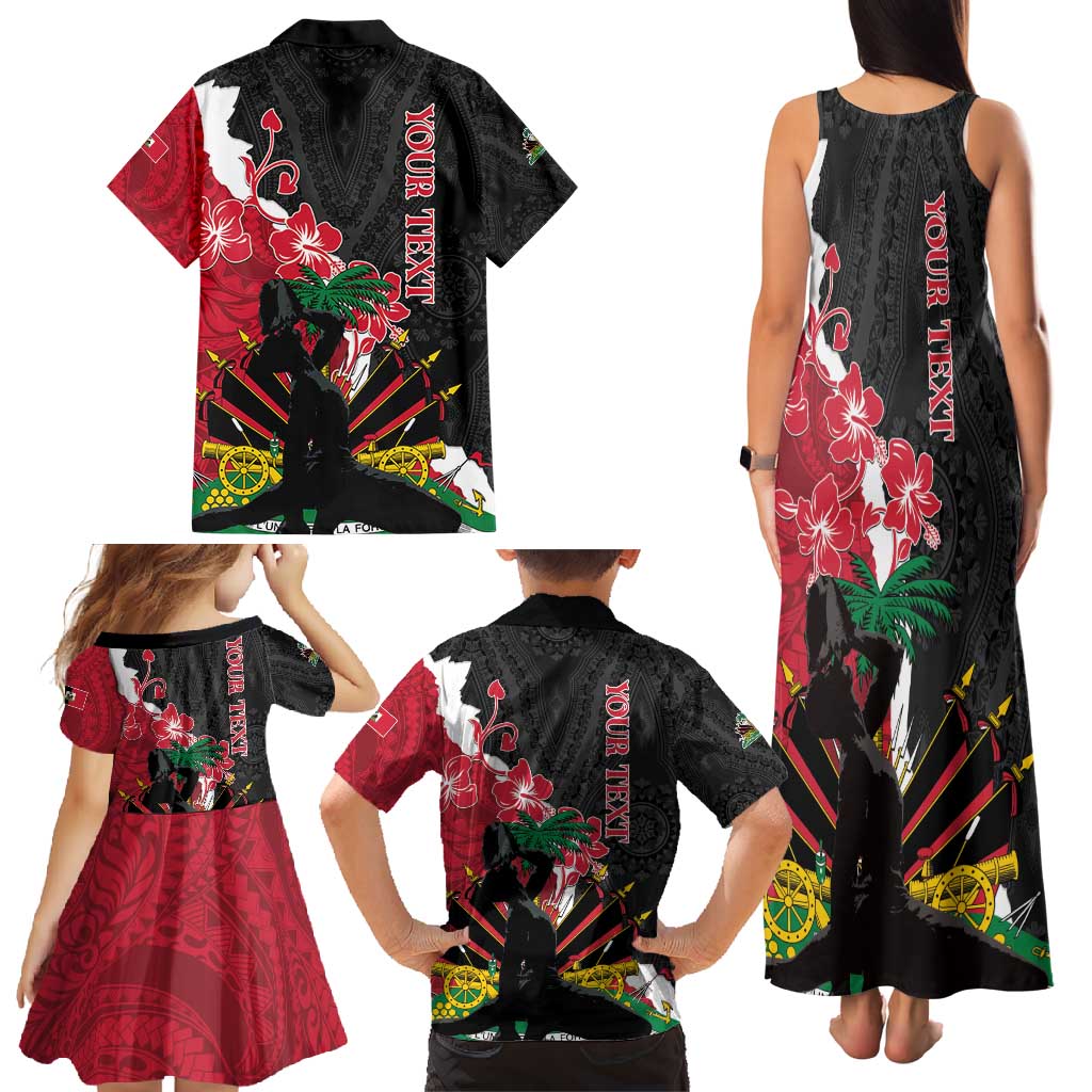 Personalised Ayiti Neg Marron Family Matching Tank Maxi Dress and Hawaiian Shirt Dashiki Mix Polynesian Pattern LT01 - Polynesian Pride
