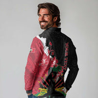 Personalised Ayiti Neg Marron Long Sleeve Polo Shirt Dashiki Mix Polynesian Pattern