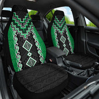 Green Niho Taniwha Mix Poutama Car Seat Cover Unique Taniko Aotearoa LT01 One Size Green - Polynesian Pride