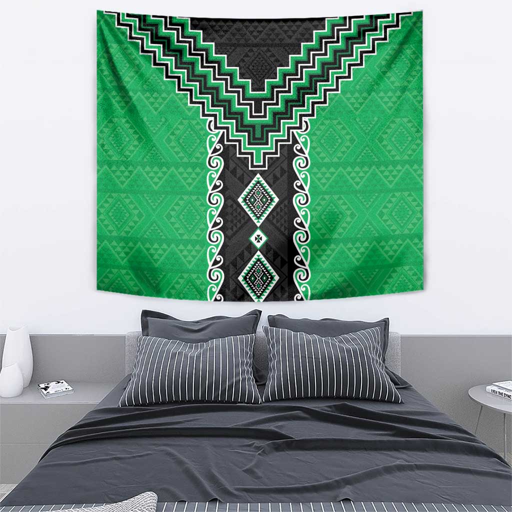 Green Niho Taniwha Mix Poutama Tapestry Unique Taniko Aotearoa