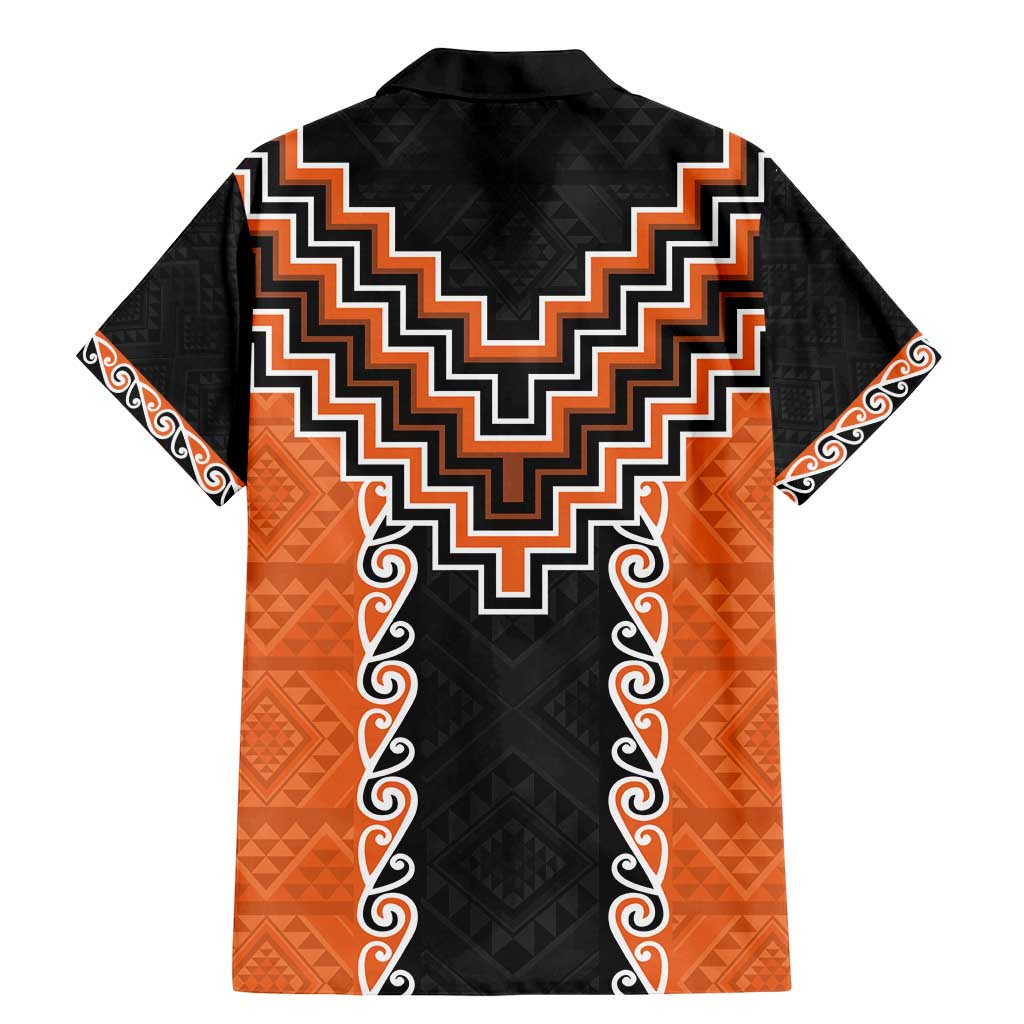 Orange Niho Taniwha Mix Poutama Family Matching Mermaid Dress and Hawaiian Shirt Unique Taniko Aotearoa LT01 - Polynesian Pride