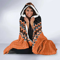 Orange Niho Taniwha Mix Poutama Hooded Blanket Unique Taniko Aotearoa LT01 - Polynesian Pride