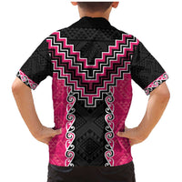 Pink Niho Taniwha Mix Poutama Family Matching Mermaid Dress and Hawaiian Shirt Unique Taniko Aotearoa LT01 - Polynesian Pride
