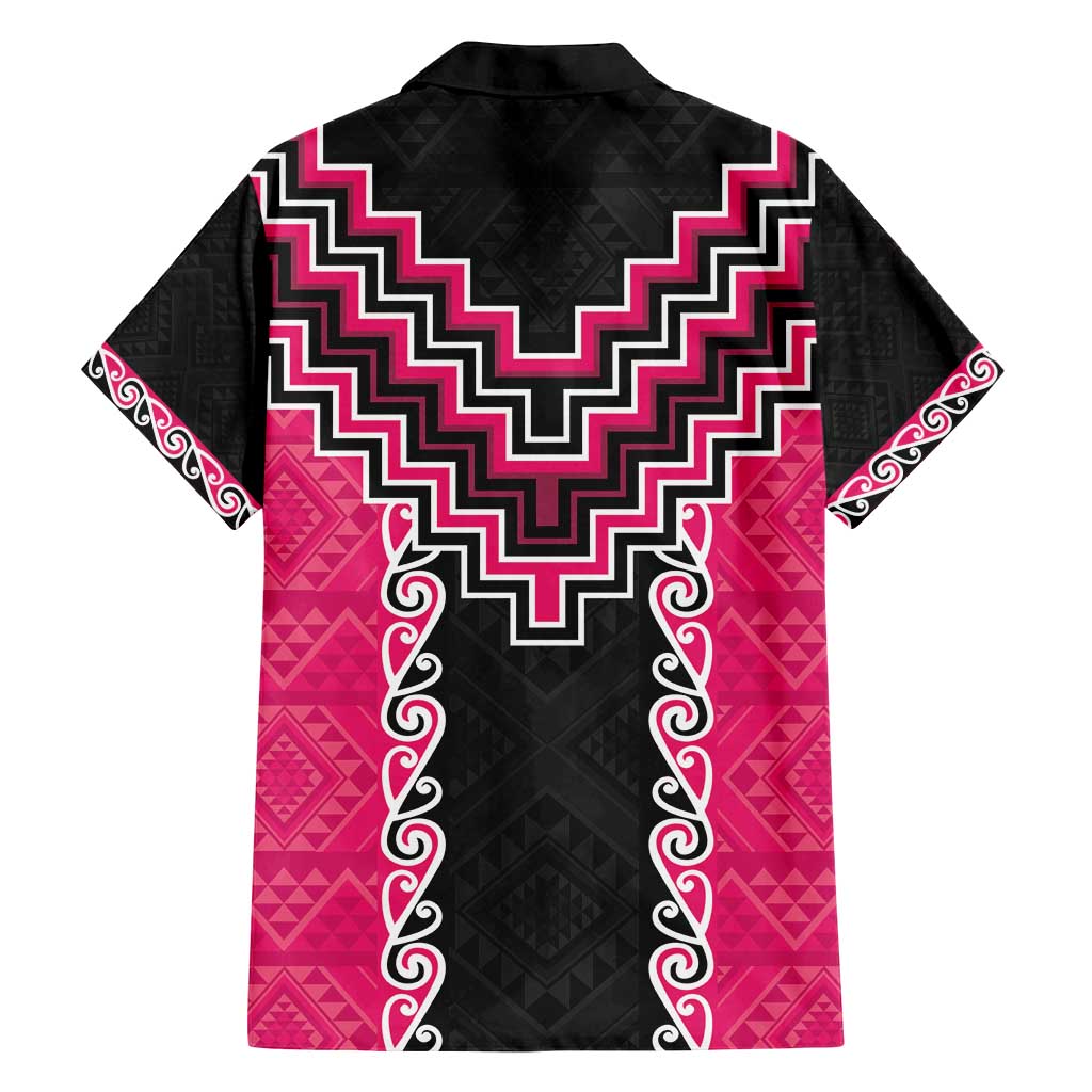 Pink Niho Taniwha Mix Poutama Family Matching Puletasi and Hawaiian Shirt Unique Taniko Aotearoa LT01 - Polynesian Pride