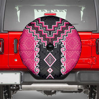 Pink Niho Taniwha Mix Poutama Spare Tire Cover Unique Taniko Aotearoa LT01 - Polynesian Pride