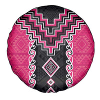 Pink Niho Taniwha Mix Poutama Spare Tire Cover Unique Taniko Aotearoa LT01 - Polynesian Pride