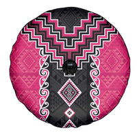 Pink Niho Taniwha Mix Poutama Spare Tire Cover Unique Taniko Aotearoa LT01 - Polynesian Pride