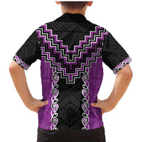 Purple Niho Taniwha Mix Poutama Family Matching Mermaid Dress and Hawaiian Shirt Unique Taniko Aotearoa LT01 - Polynesian Pride