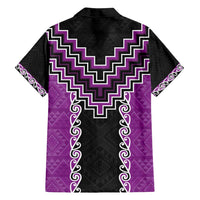 Purple Niho Taniwha Mix Poutama Family Matching Summer Maxi Dress and Hawaiian Shirt Unique Taniko Aotearoa LT01 - Polynesian Pride