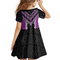 Purple Niho Taniwha Mix Poutama Family Matching Tank Maxi Dress and Hawaiian Shirt Unique Taniko Aotearoa LT01 - Polynesian Pride