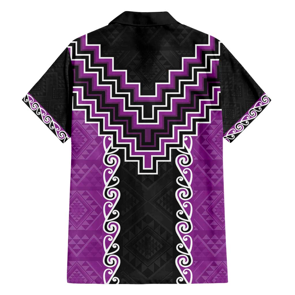Purple Niho Taniwha Mix Poutama Family Matching Tank Maxi Dress and Hawaiian Shirt Unique Taniko Aotearoa LT01 - Polynesian Pride