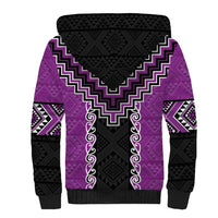 Purple Niho Taniwha Mix Poutama Sherpa Hoodie Unique Taniko Aotearoa LT01 - Polynesian Pride