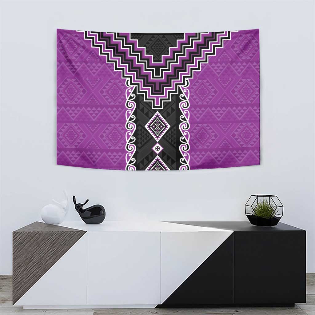 Purple Niho Taniwha Mix Poutama Tapestry Unique Taniko Aotearoa