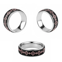 Red Niho Taniwha Mix Poutama Classic Ring Unique Taniko Aotearoa - Polynesian Pride
