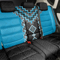 Sky Blue Niho Taniwha Mix Poutama Back Car Seat Cover Unique Taniko Aotearoa LT01 - Polynesian Pride
