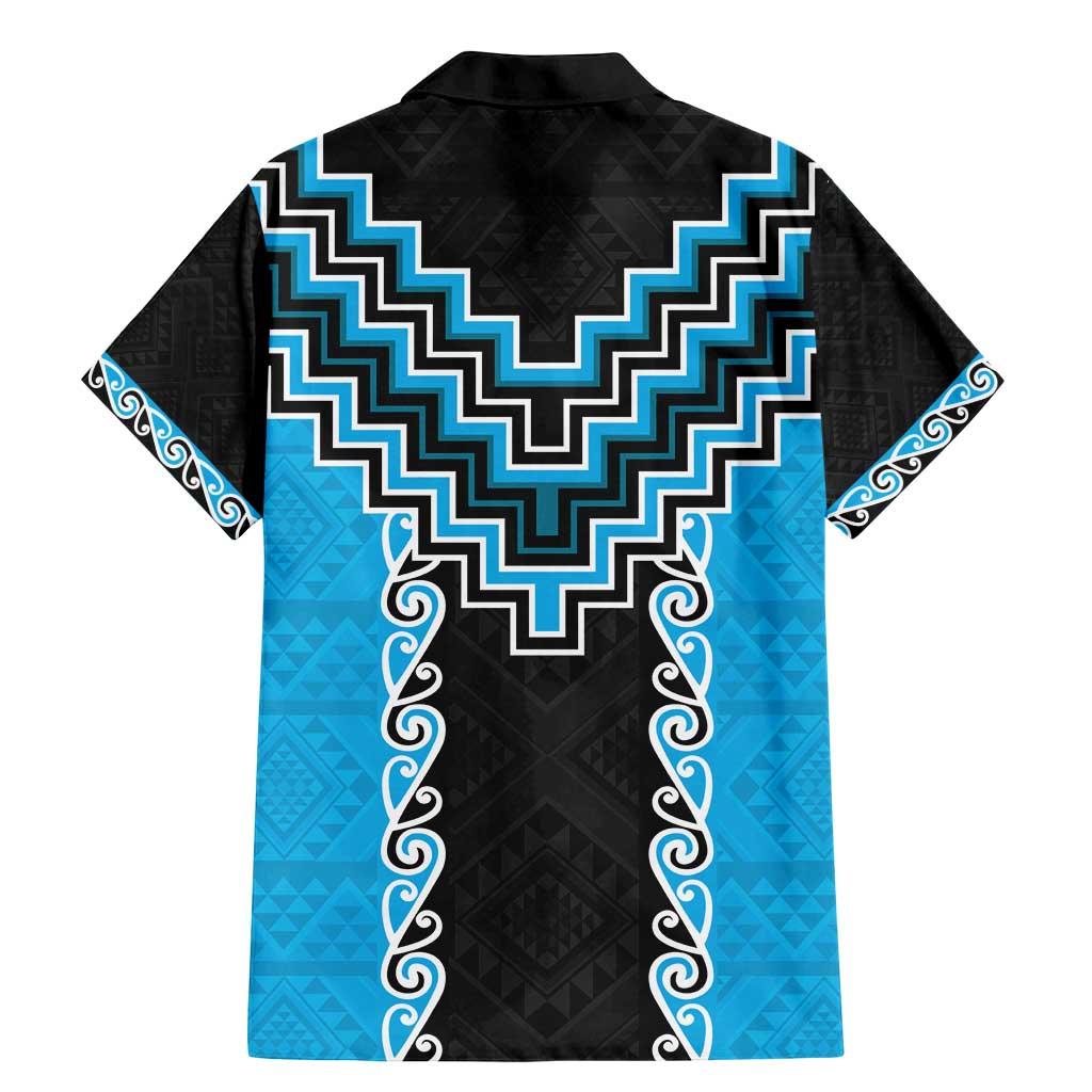Sky Blue Niho Taniwha Mix Poutama Family Matching Mermaid Dress and Hawaiian Shirt Unique Taniko Aotearoa LT01 - Polynesian Pride