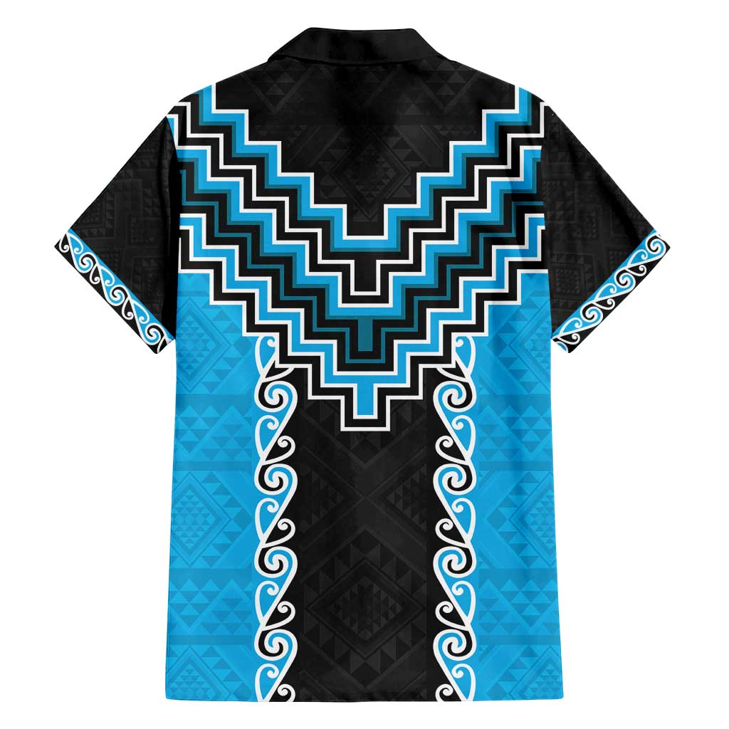 Sky Blue Niho Taniwha Mix Poutama Family Matching Puletasi and Hawaiian Shirt Unique Taniko Aotearoa LT01 - Polynesian Pride