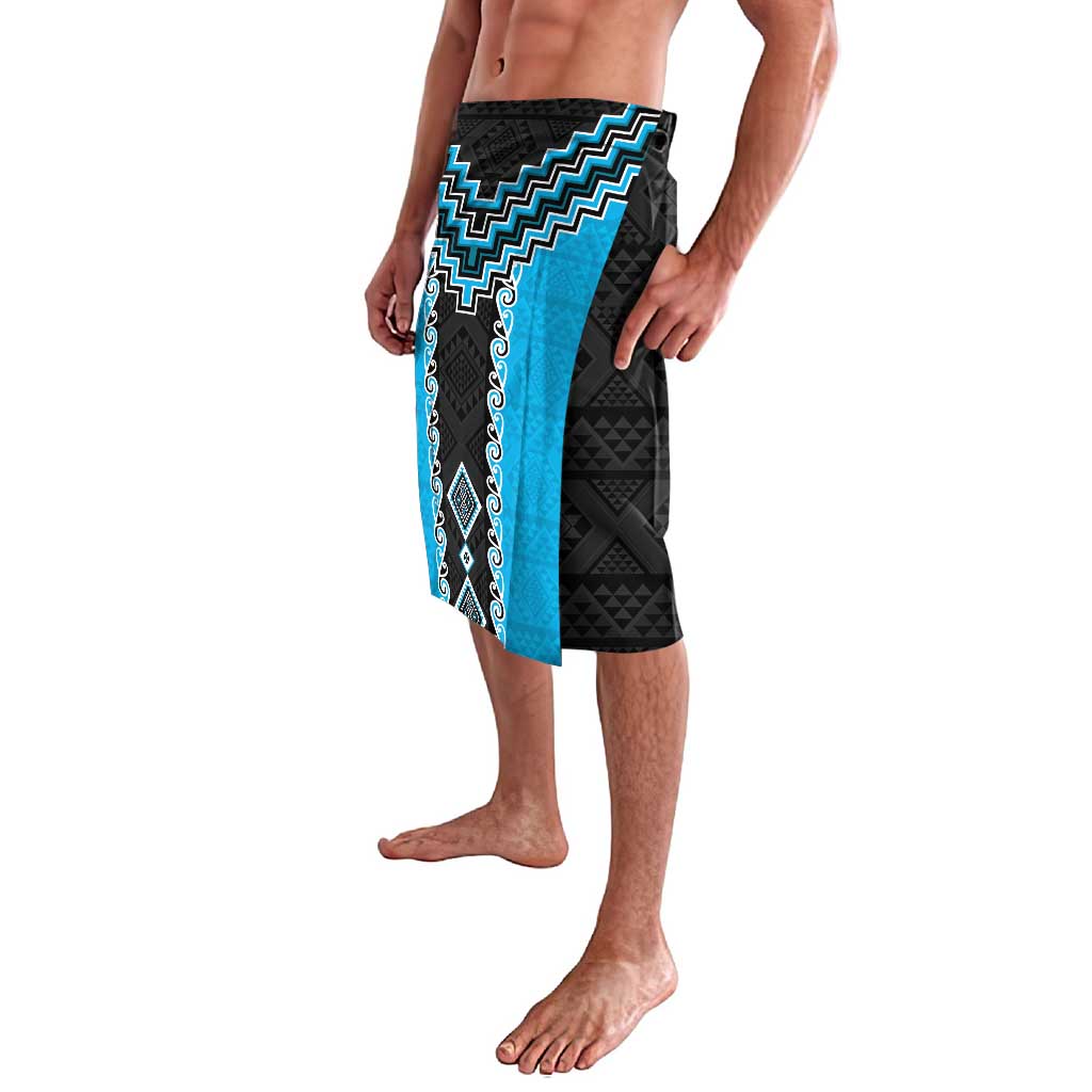 Sky Blue Niho Taniwha Mix Poutama Lavalava Unique Taniko Aotearoa