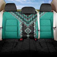 Teal Niho Taniwha Mix Poutama Back Car Seat Cover Unique Taniko Aotearoa LT01 One Size Teal - Polynesian Pride