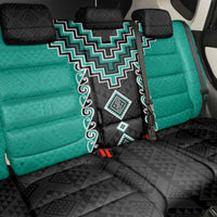 Teal Niho Taniwha Mix Poutama Back Car Seat Cover Unique Taniko Aotearoa LT01 - Polynesian Pride