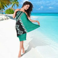 Teal Niho Taniwha Mix Poutama Sarong Unique Taniko Aotearoa